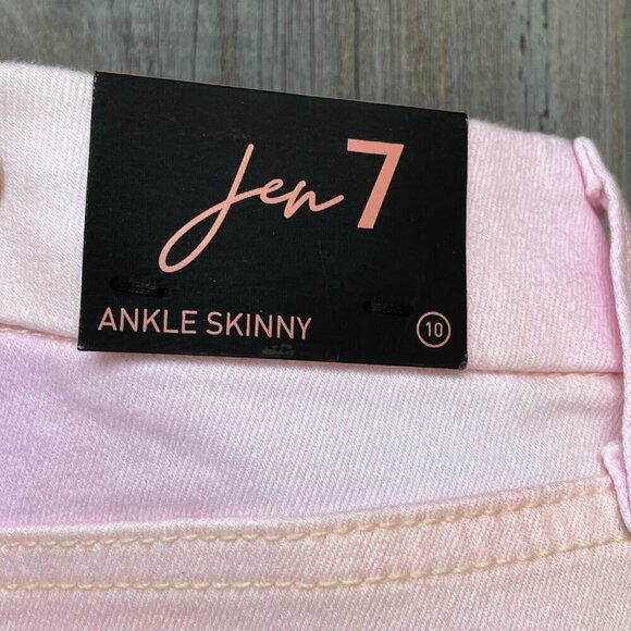 NWT Jen7 Baby Pink Ankle Skinny Jeans Women’s 10 Stretch Denim - Picture 7 of 15